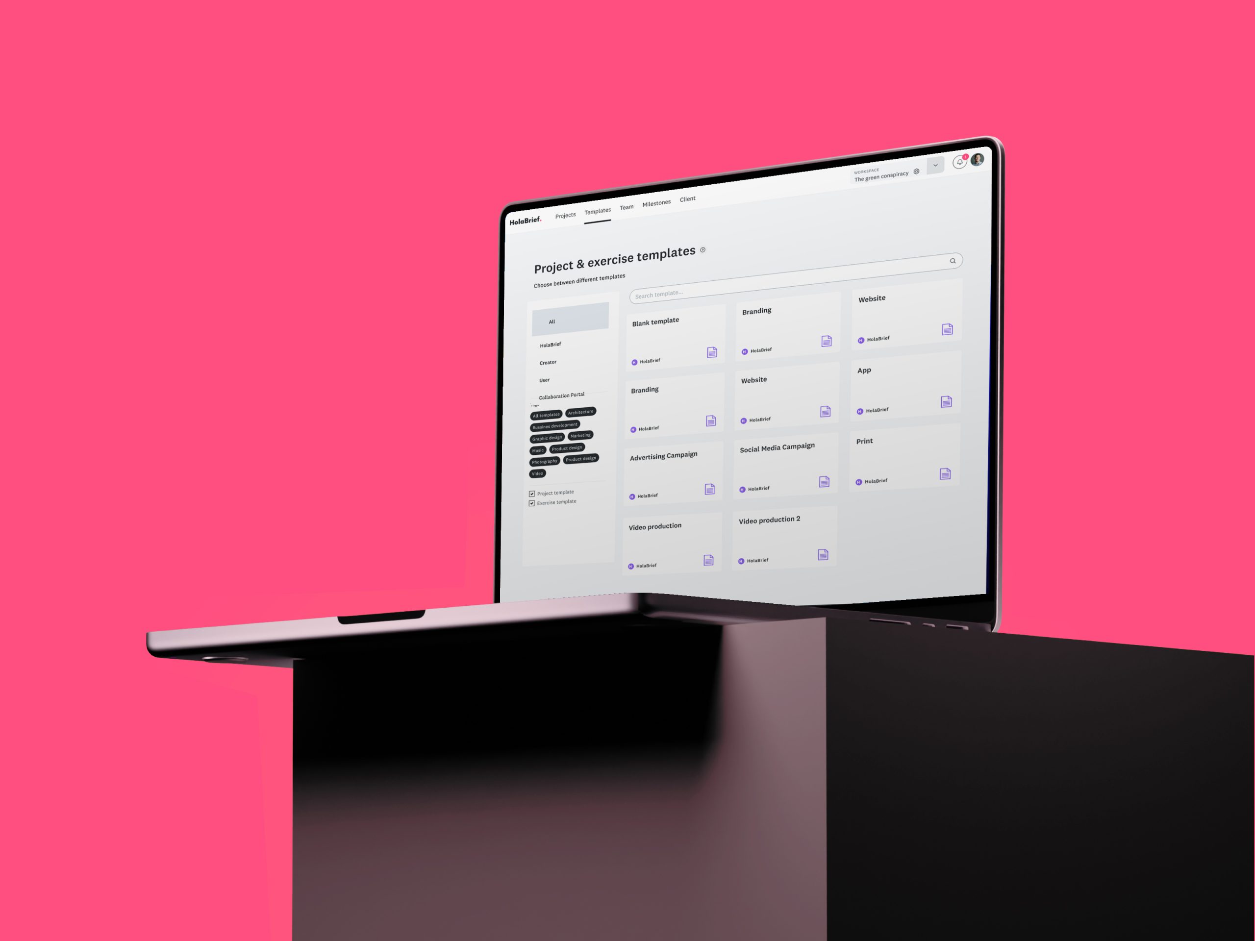 Mockup tool templates — HolaBrief