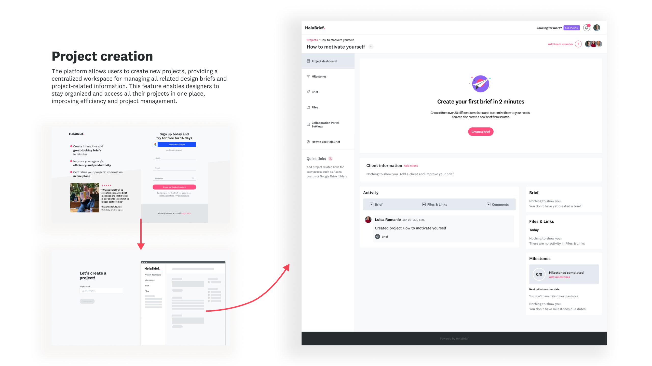 Video Project creation — HolaBrief