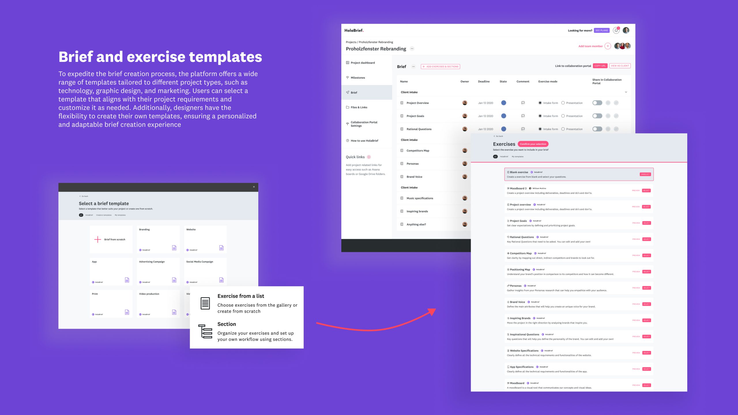 Video Brief and exercise templates — HolaBrief